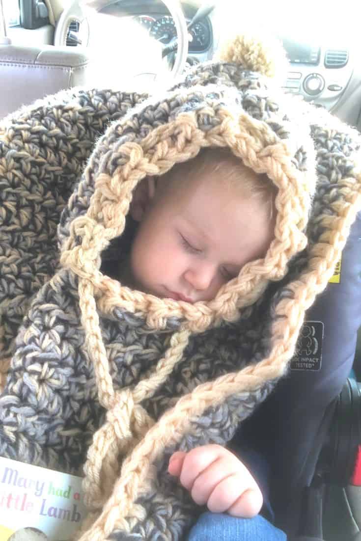 crochet car seat poncho- cute free pattern - amelia makes